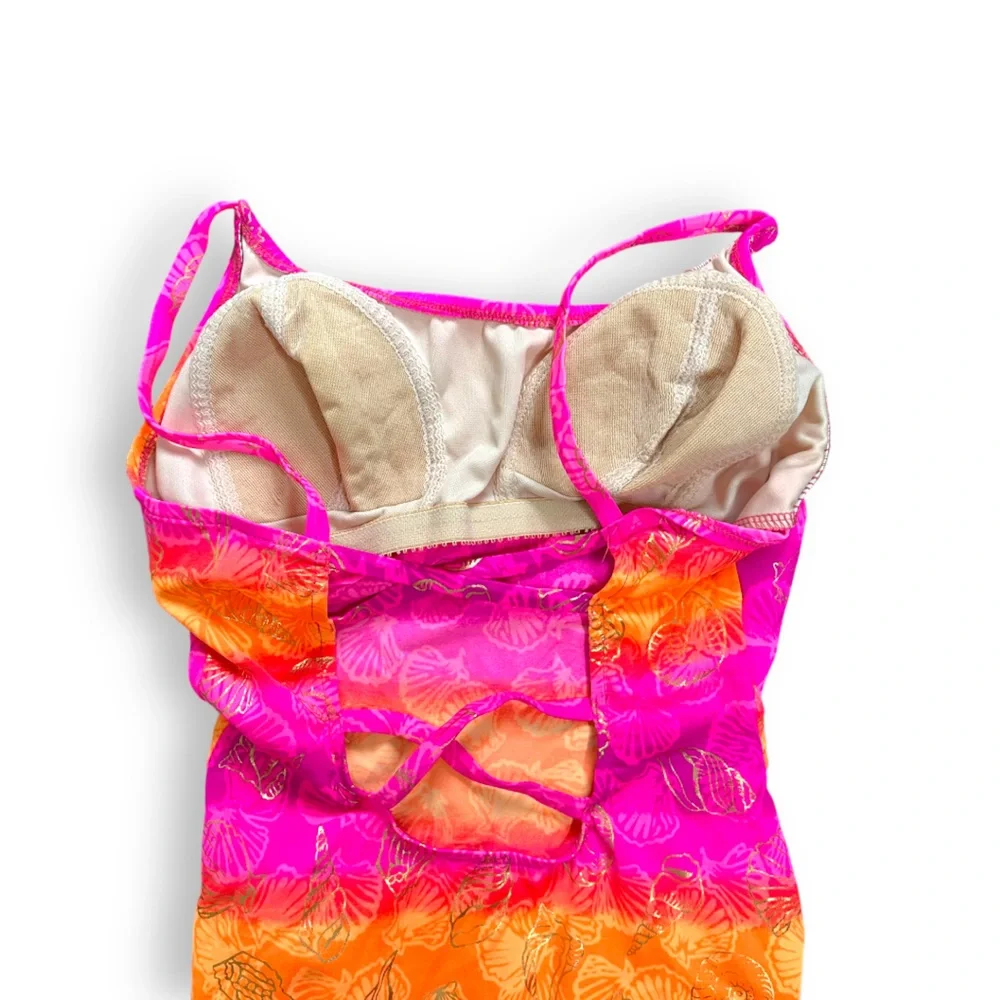Barbie Pink Girls One-Piece Swimsuit Size 11/12